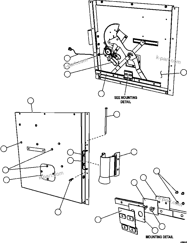 Komatsu parts book diagram for AFE59-CY 930E-4 S/N A30990 & A30991    HYCROFT: INNER DOOR PANEL - RH     EL2747