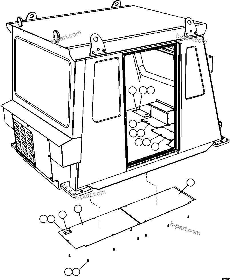 Komatsu parts book diagram for AFE59-CY 930E-4 S/N A30990 & A30991    HYCROFT: CAB ACCESS COVERS
