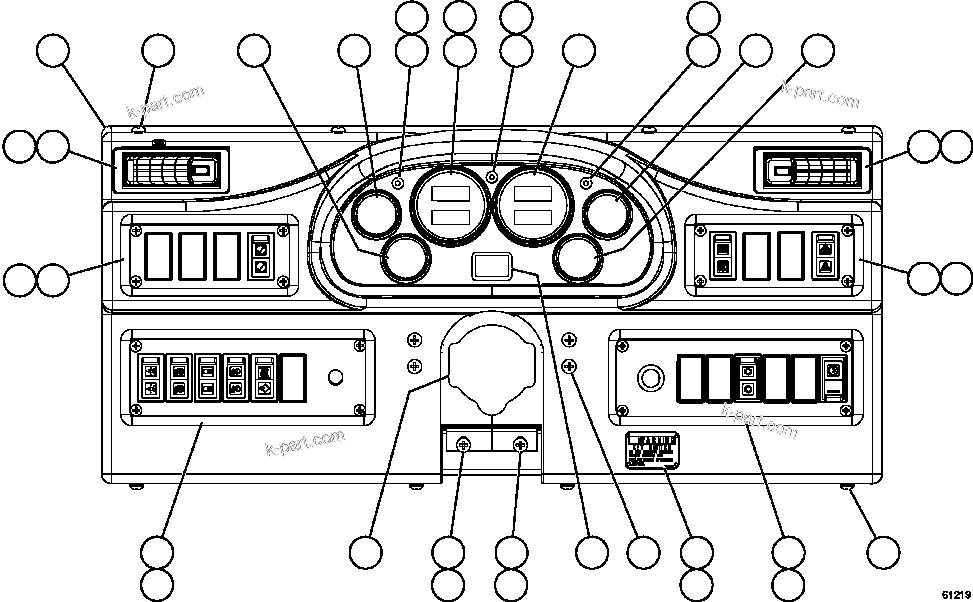 Komatsu parts book diagram for AFE59-CY 930E-4 S/N A30990 & A30991    HYCROFT: INSTRUMENT PANEL ASSEMBLY    EM4322