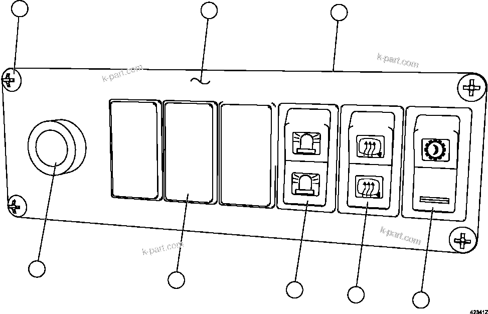 Komatsu parts book diagram for AFE59-CY 930E-4 S/N A30990 & A30991    HYCROFT: LOWER R.H. DASH MODULE