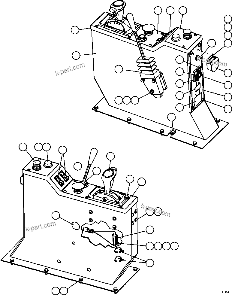 Komatsu parts book diagram for AFE59-CY 930E-4 S/N A30990 & A30991    HYCROFT: CENTER CONSOLE MODULE
