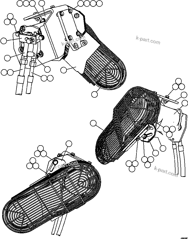 Komatsu parts book diagram for AFE59-CY 930E-4 S/N A30990 & A30991    HYCROFT: AIR CONDITIONING - COMPRESSOR INSTALLATION