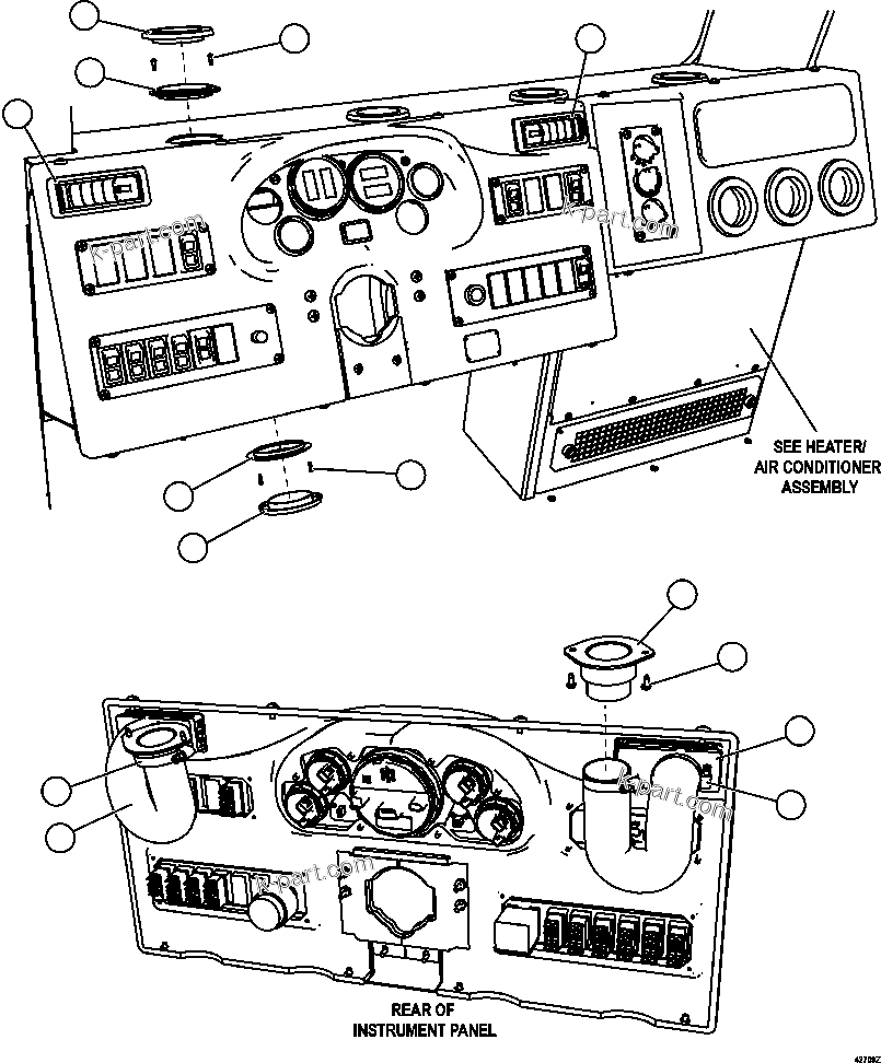 Komatsu parts book diagram for AFE59-CY 930E-4 S/N A30990 & A30991    HYCROFT: HVAC VENTS