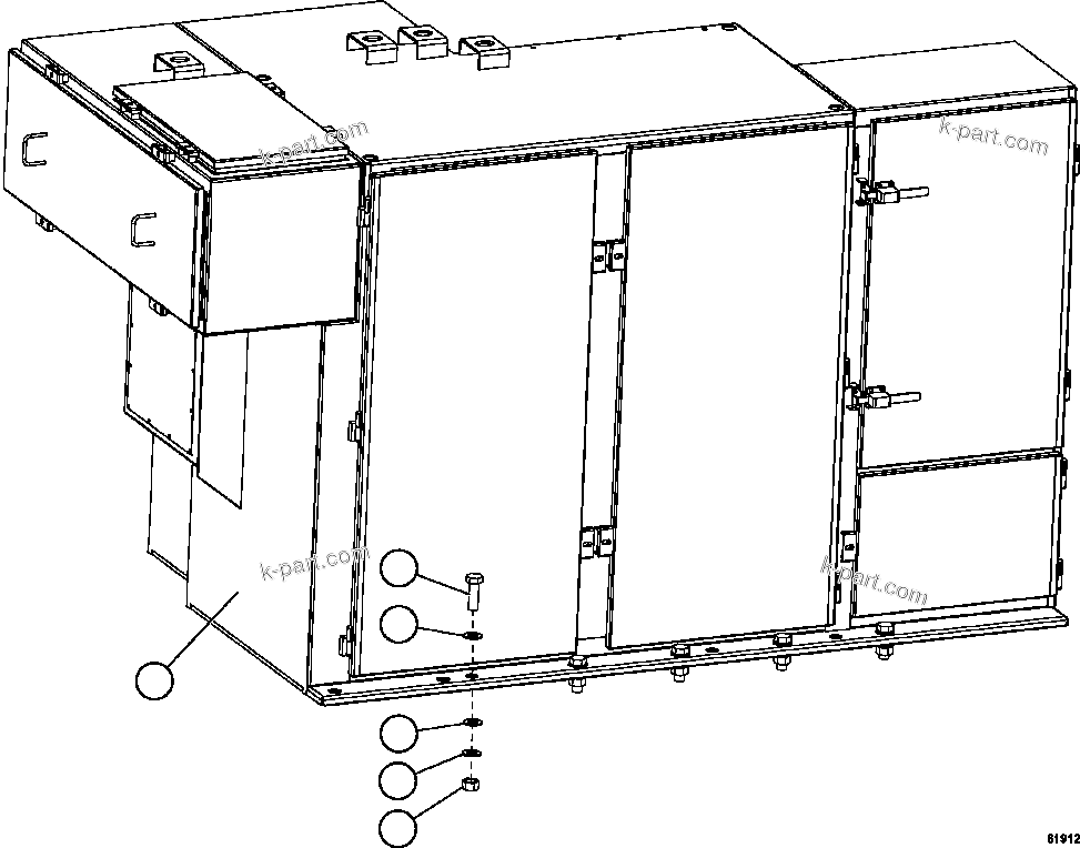 Komatsu parts book diagram for AFE59-CY 930E-4 S/N A30990 & A30991    HYCROFT: CONTROL CABINET INSTALLATION