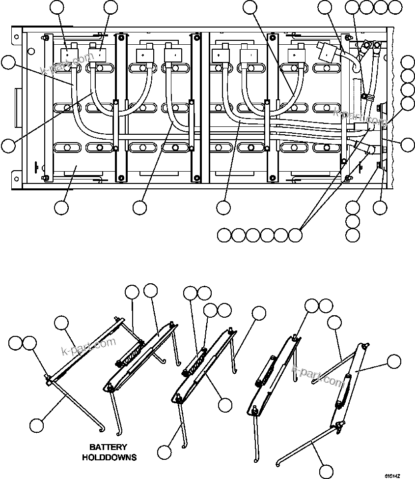 Komatsu parts book diagram for AFE59-CY 930E-4 S/N A30990 & A30991    HYCROFT: BATTERY BOX    3/5