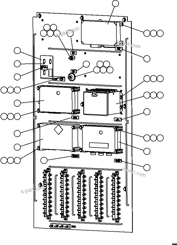 Komatsu parts book diagram for AFE59-CY 930E-4 S/N A30990 & A30991    HYCROFT: AUXILIARY CONTROL CABINET - RIGHT SIDE WALL  1/2