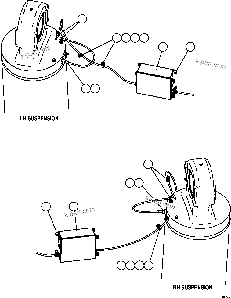 Komatsu parts book diagram for AFE59-CY 930E-4 S/N A30990 & A30991    HYCROFT: PAYLOAD METER III - REAR SUSPENSIONS