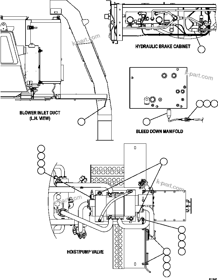 Komatsu parts book diagram for AFE59-CY 930E-4 S/N A30990 & A30991    HYCROFT: VHMS SENSOR INSTALLATION