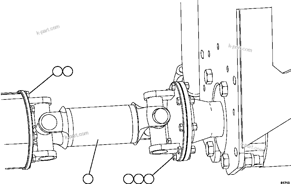 Komatsu parts book diagram for AFE59-CY 930E-4 S/N A30990 & A30991    HYCROFT: DRIVESHAFT INSTALLATION