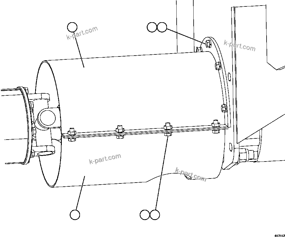 Komatsu parts book diagram for AFE59-CY 930E-4 S/N A30990 & A30991    HYCROFT: DRIVESHAFT GUARD