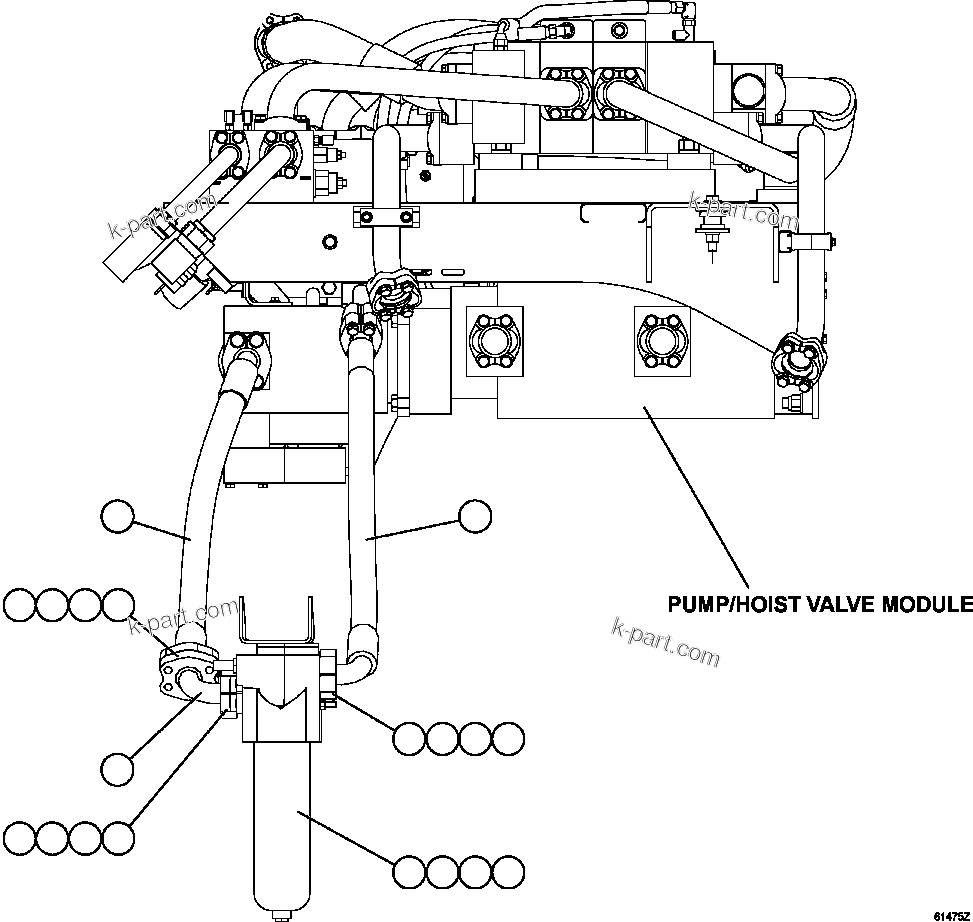 Komatsu parts book diagram for AFE59-CY 930E-4 S/N A30990 & A30991    HYCROFT: HYDRAULIC STEERING FILTER INSTALLATION