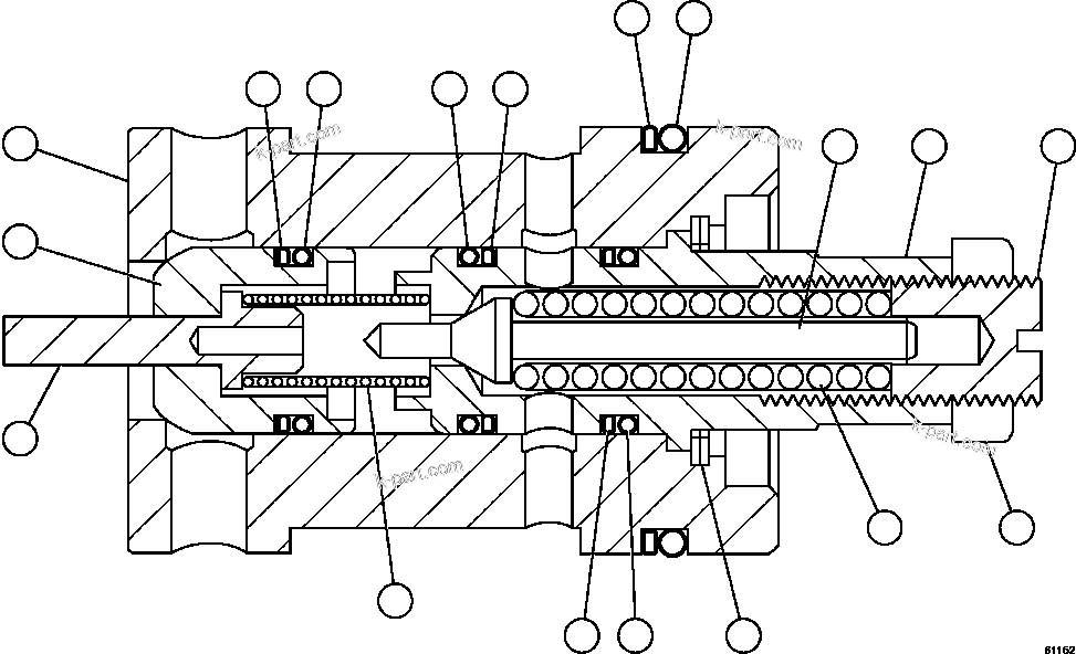 Komatsu parts book diagram for AFE59-CY 930E-4 S/N A30990 & A30991    HYCROFT: RELIEF VALVE ASSEMBLY              VE3567