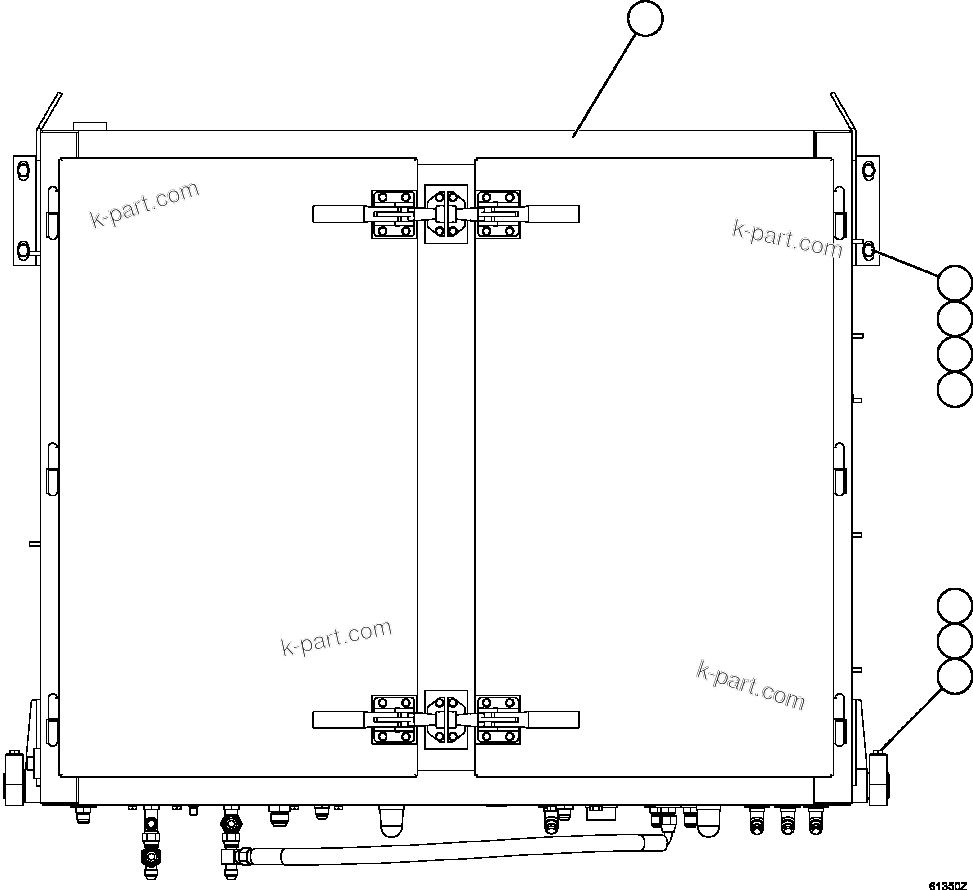 Komatsu parts book diagram for AFE59-CY 930E-4 S/N A30990 & A30991    HYCROFT: HYDRAULIC BRAKE CABINET MOUNTING
