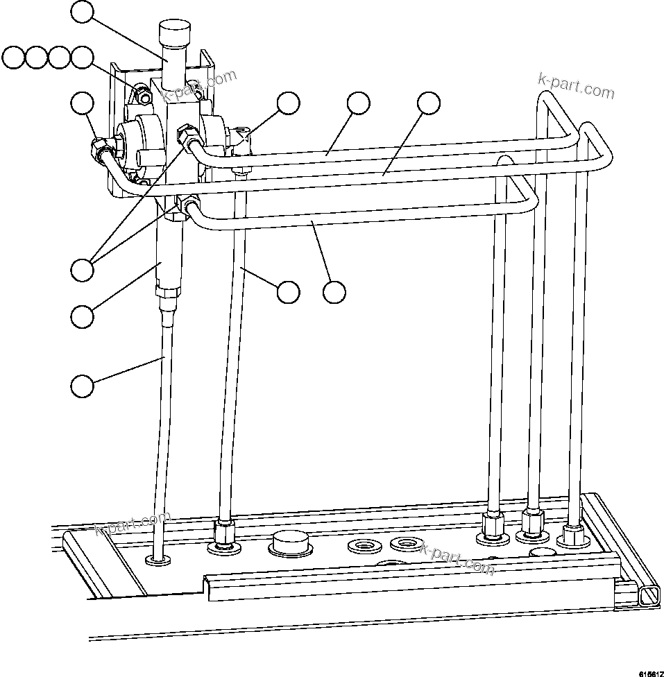 Komatsu parts book diagram for AFE59-CY 930E-4 S/N A30990 & A30991    HYCROFT: HOIST PILOT VALVE PIPING