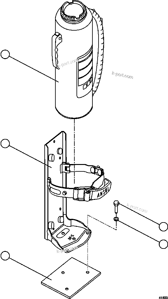 Komatsu parts book diagram for AFE59-CY 930E-4 S/N A30990 & A30991    HYCROFT: FIRE EXTINGUISHER
