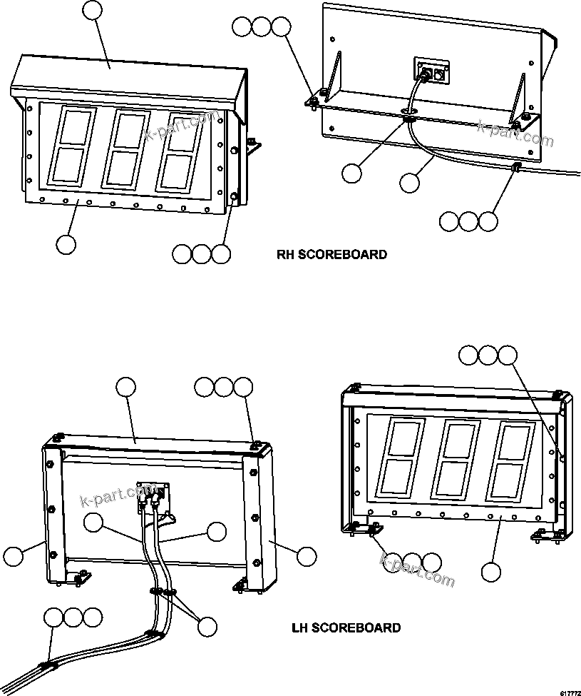 Komatsu parts book diagram for AFE59-CY 930E-4 S/N A30990 & A30991    HYCROFT: PLM SCOREBOARD