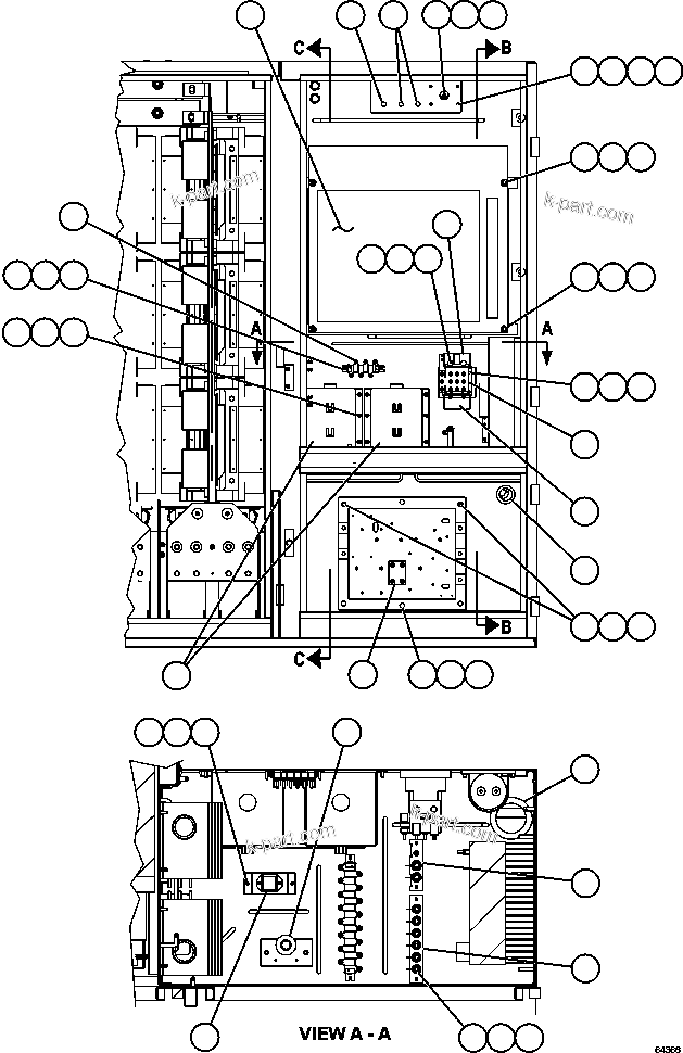 Komatsu parts book diagram for AFE59-CY 930E-4 S/N A30990 & A30991    HYCROFT: CONTROL CABINET - LEFT COMPARTMENT  1/2   PC2752