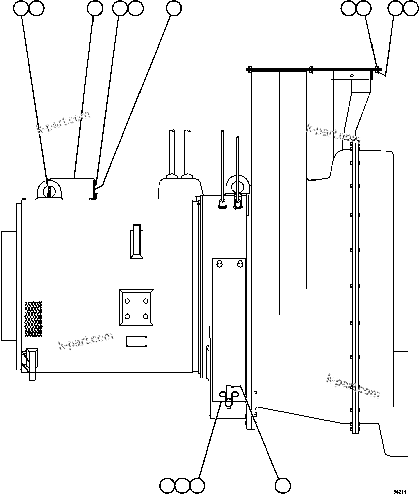 Komatsu parts book diagram for AFE59-CY 930E-4 S/N A30990 & A30991    HYCROFT: ALTERNATOR/BLOWER ASSEMBLY        PC2666