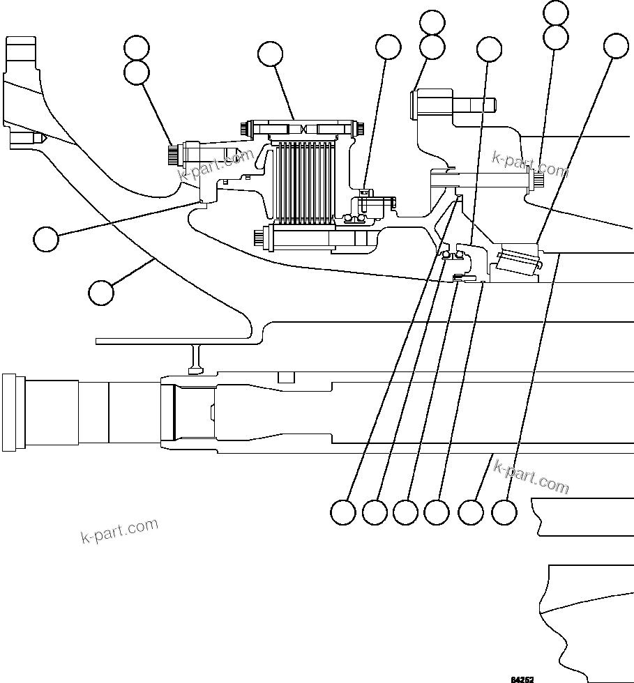 Komatsu parts book diagram for AFE59-CY 930E-4 S/N A30990 & A30991    HYCROFT: TRANSMISSION, MOTORIZED WHEEL 1/2   XA4550