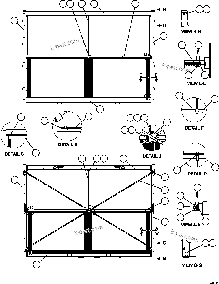 Komatsu parts book diagram for AFE59-EZ 930E-4 S/N A31527, A31539, A31541, A31553, A31555, A31563 & A31565  LOS PELAMBRES: LOW & HIGH TEMPERATURE CORES