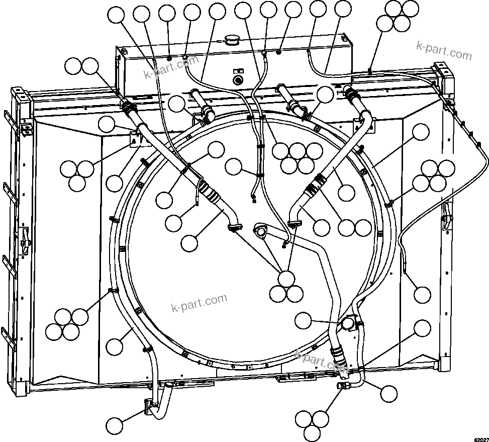 Komatsu parts book diagram for AFE59-EZ 930E-4 S/N A31527, A31539, A31541, A31553, A31555, A31563 & A31565  LOS PELAMBRES: RADIATOR PIPING   1/3