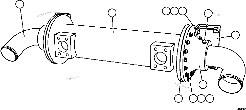 Komatsu parts book diagram for AFE59-EZ 930E-4 S/N A31527, A31539, A31541, A31553, A31555, A31563 & A31565  LOS PELAMBRES: HEAT EXCHANGER                    PB9796