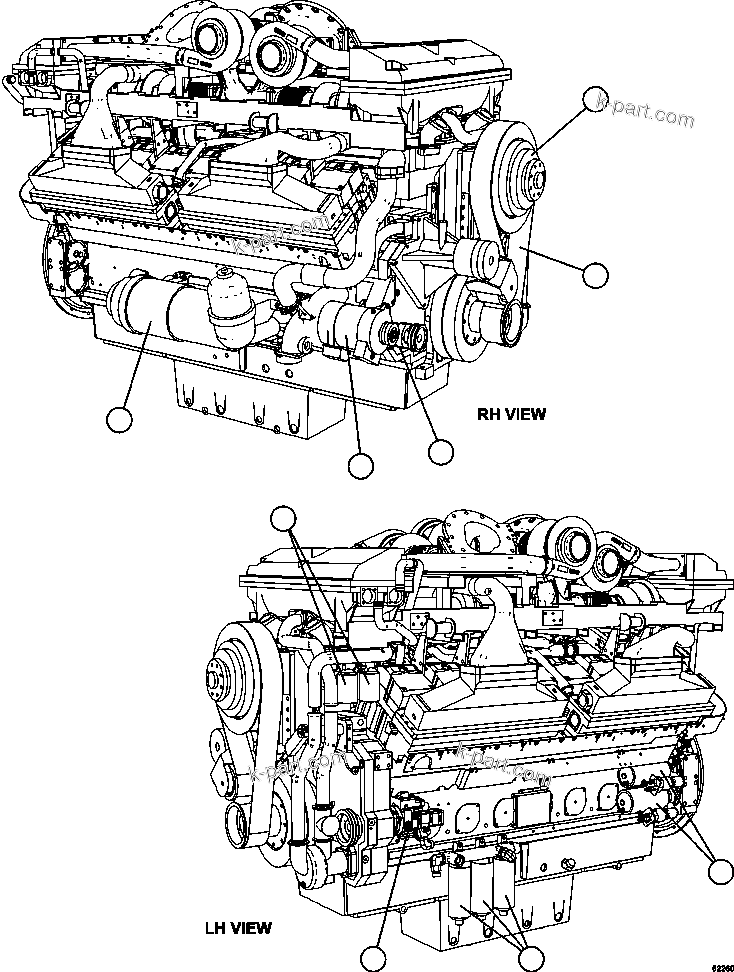 Komatsu parts book diagram for AFE59-EZ 930E-4 S/N A31527, A31539, A31541, A31553, A31555, A31563 & A31565  LOS PELAMBRES: ENGINE COMPONENTS