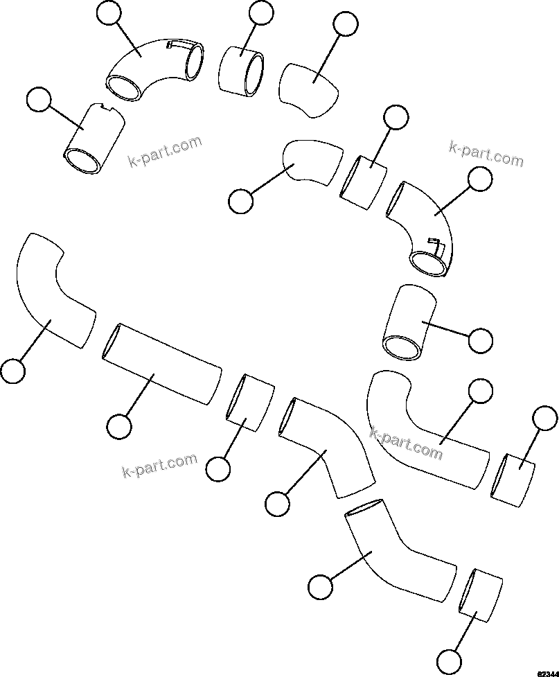 Komatsu parts book diagram for AFE59-EZ 930E-4 S/N A31527, A31539, A31541, A31553, A31555, A31563 & A31565  LOS PELAMBRES: EXHAUST BLANKETS - DECK MOUNTED