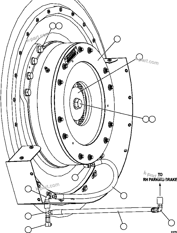 Komatsu parts book diagram for AFE59-EZ 930E-4 S/N A31527, A31539, A31541, A31553, A31555, A31563 & A31565  LOS PELAMBRES: PARKING BRAKE INSTALLATION