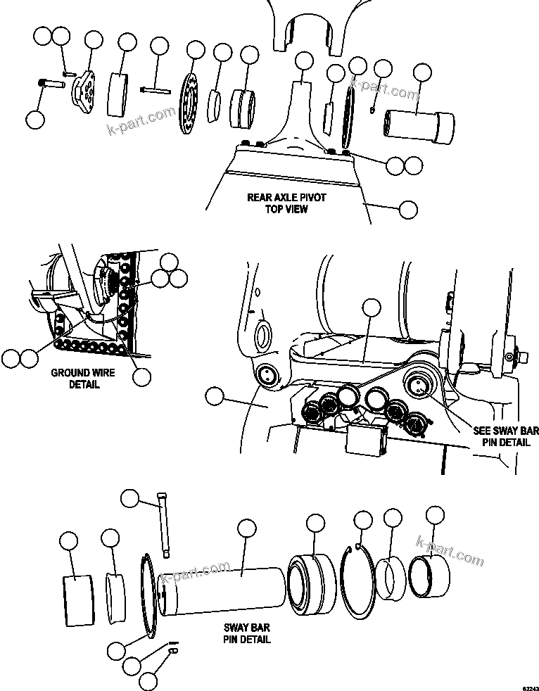 Komatsu parts book diagram for AFE59-EZ 930E-4 S/N A31527, A31539, A31541, A31553, A31555, A31563 & A31565  LOS PELAMBRES: REAR AXLE INSTALLATION