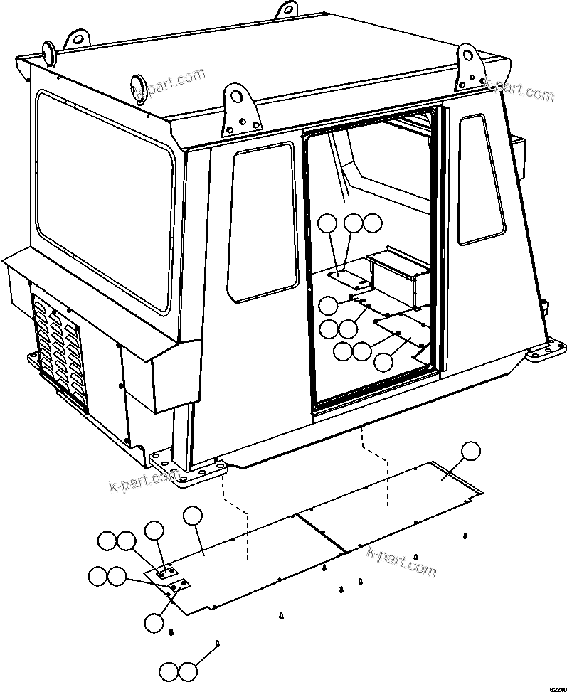 Komatsu parts book diagram for AFE59-EZ 930E-4 S/N A31527, A31539, A31541, A31553, A31555, A31563 & A31565  LOS PELAMBRES: CAB ACCESS COVERS