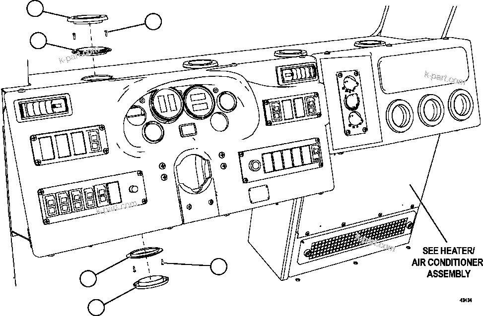 Komatsu parts book diagram for AFE59-EZ 930E-4 S/N A31527, A31539, A31541, A31553, A31555, A31563 & A31565  LOS PELAMBRES: HVAC VENTS