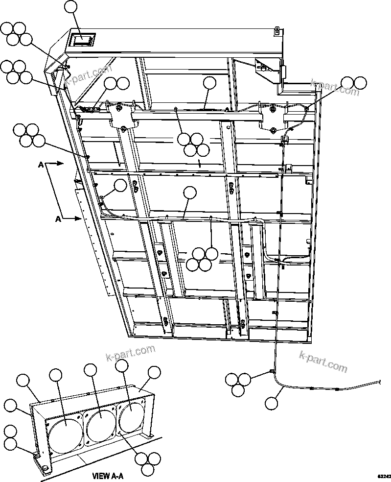 Komatsu parts book diagram for AFE59-EZ 930E-4 S/N A31527, A31539, A31541, A31553, A31555, A31563 & A31565  LOS PELAMBRES: R.H. DECK WIRING & LIGHTS