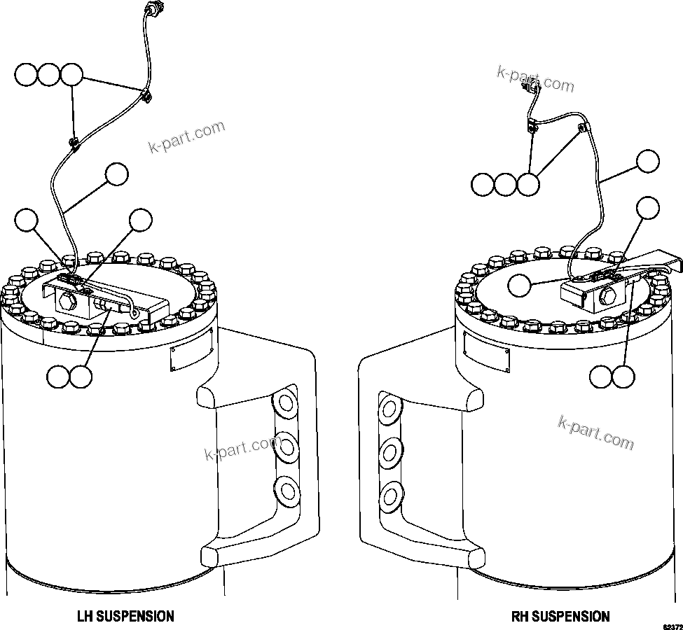 Komatsu parts book diagram for AFE59-EZ 930E-4 S/N A31527, A31539, A31541, A31553, A31555, A31563 & A31565  LOS PELAMBRES: PLM SENSOR - FRONT SUSPENSIONS
