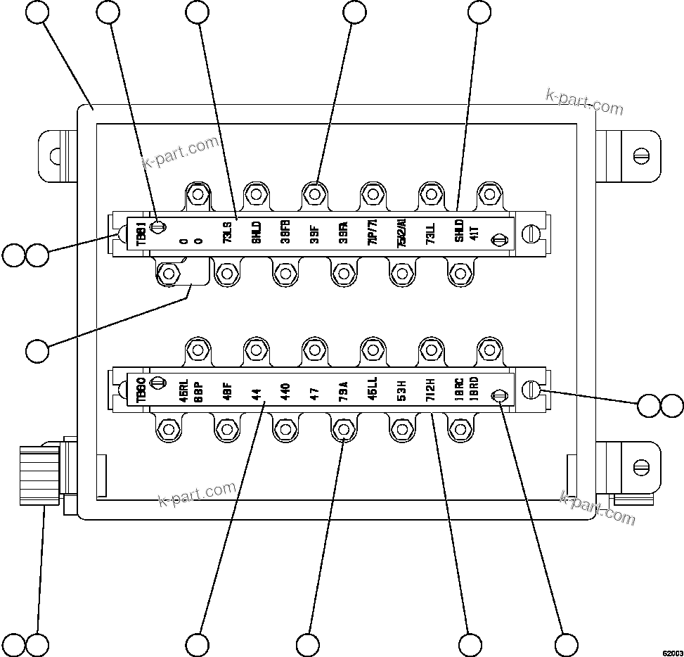 Komatsu parts book diagram for AFE59-EZ 930E-4 S/N A31527, A31539, A31541, A31553, A31555, A31563 & A31565  LOS PELAMBRES: JUNCTION BOX ASSEMBLY - REAR      XB5566