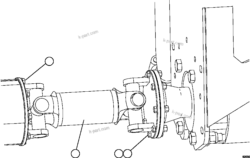 Komatsu parts book diagram for AFE59-EZ 930E-4 S/N A31527, A31539, A31541, A31553, A31555, A31563 & A31565  LOS PELAMBRES: DRIVESHAFT INSTALLATION