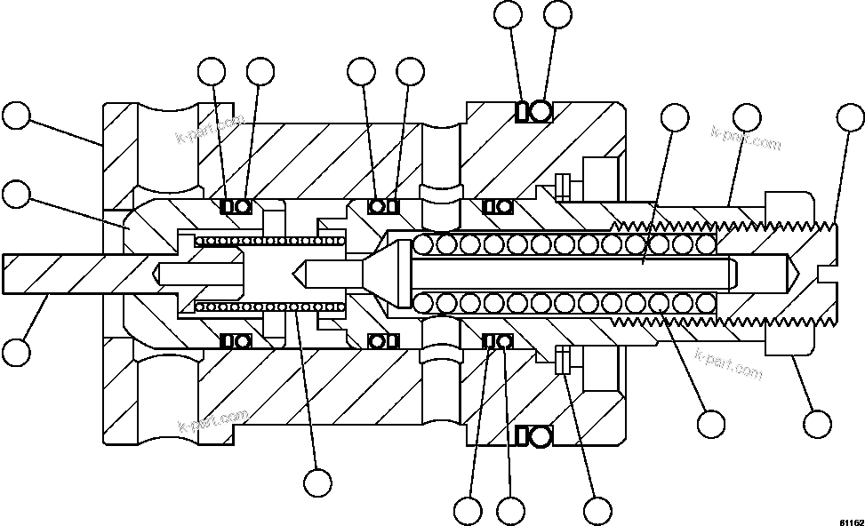 Komatsu parts book diagram for AFE59-EZ 930E-4 S/N A31527, A31539, A31541, A31553, A31555, A31563 & A31565  LOS PELAMBRES: RELIEF VALVE ASSEMBLY              VE3567