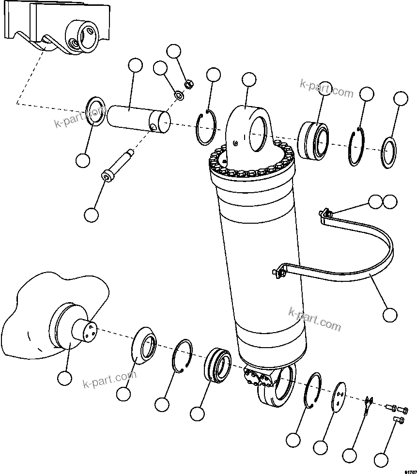 Komatsu parts book diagram for AFE59-EZ 930E-4 S/N A31527, A31539, A31541, A31553, A31555, A31563 & A31565  LOS PELAMBRES: HOIST CYLINDER INSTALLATION
