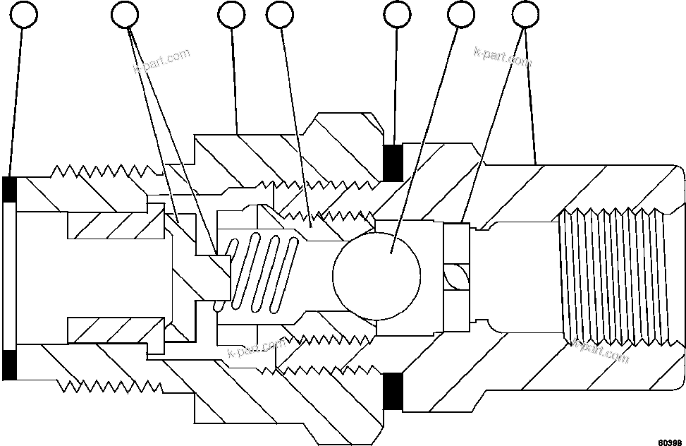 Komatsu parts book diagram for AFE59-EZ 930E-4 S/N A31527, A31539, A31541, A31553, A31555, A31563 & A31565  LOS PELAMBRES: CHECK VALVE ASSEMBLY              LA1187