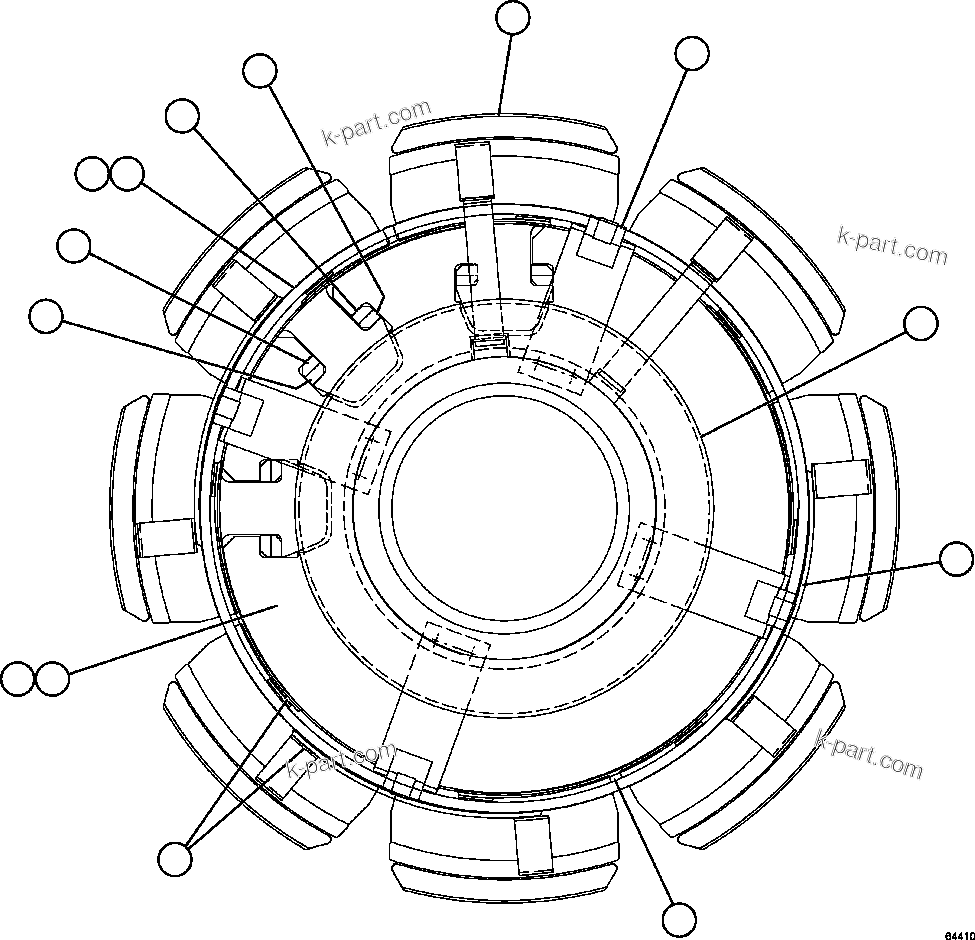 Komatsu parts book diagram for AFE59-EZ 930E-4 S/N A31527, A31539, A31541, A31553, A31555, A31563 & A31565  LOS PELAMBRES: ALTERNATOR - ROTOR ASSEMBLY        58E-06-03060