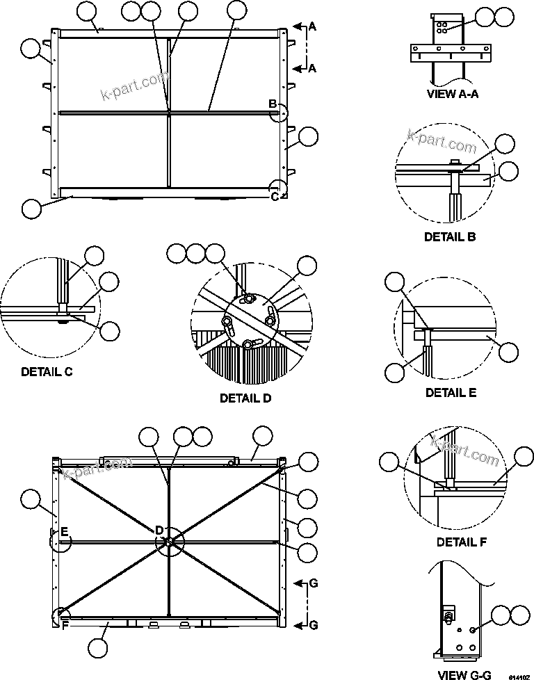 Komatsu parts book diagram for AFE59-FF 930E-4 S/N A31624 & A31628  ANTELOPE COAL: LOW & HIGH TEMPERATURE CORES