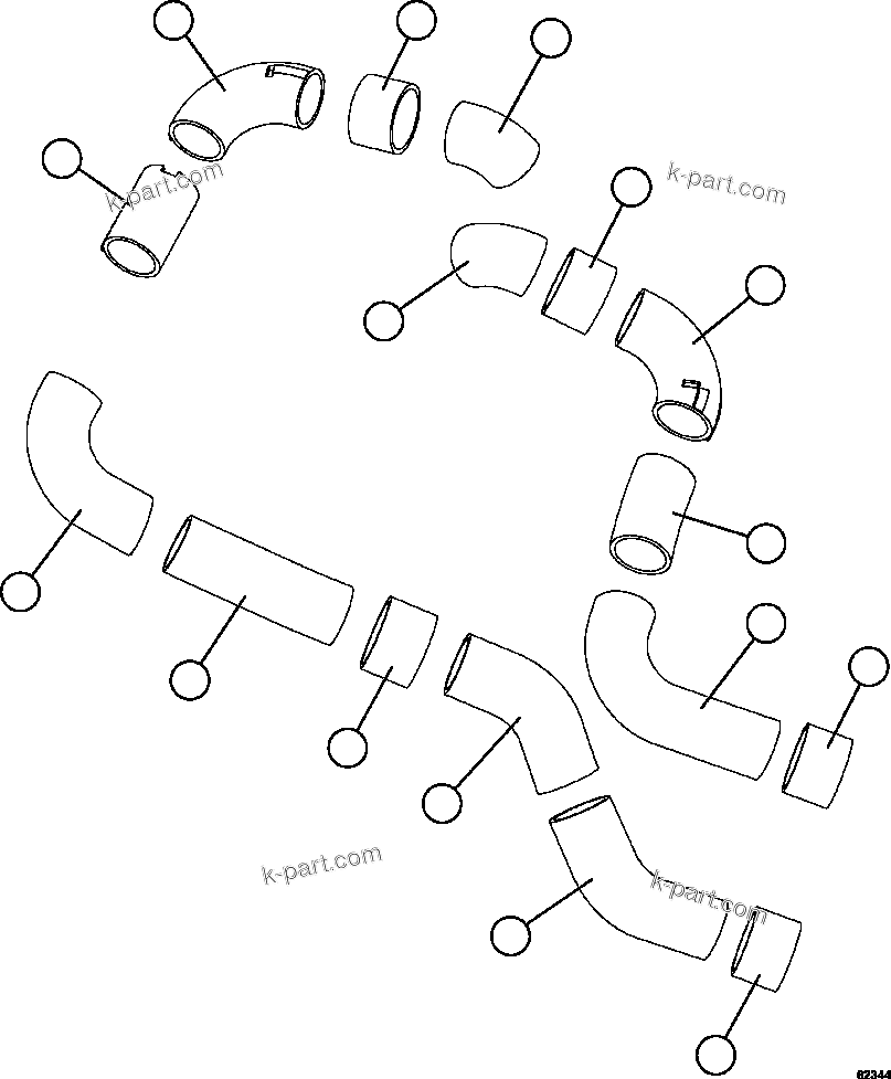 Komatsu parts book diagram for AFE59-FF 930E-4 S/N A31624 & A31628  ANTELOPE COAL: EXHAUST BLANKETS - DECK MOUNTED