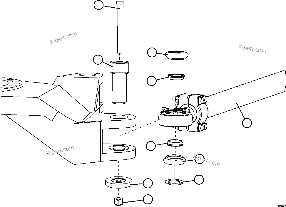 Komatsu parts book diagram for AFE59-FF 930E-4 S/N A31624 & A31628  ANTELOPE COAL: TIE ROD INSTALLATION