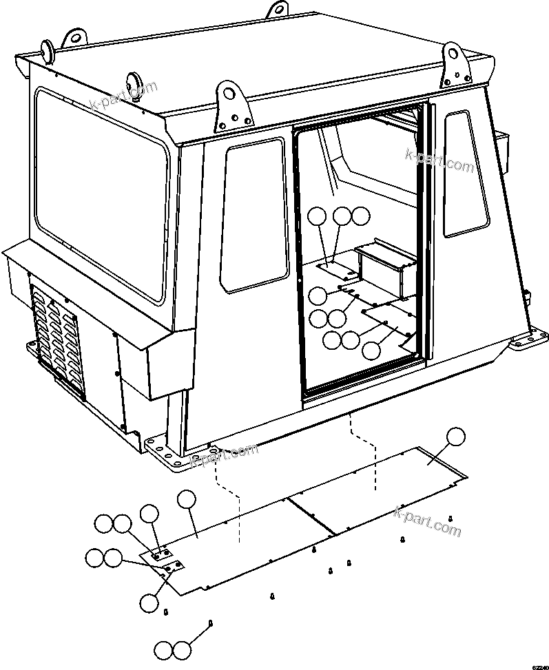 Komatsu parts book diagram for AFE59-FF 930E-4 S/N A31624 & A31628  ANTELOPE COAL: CAB ACCESS COVERS