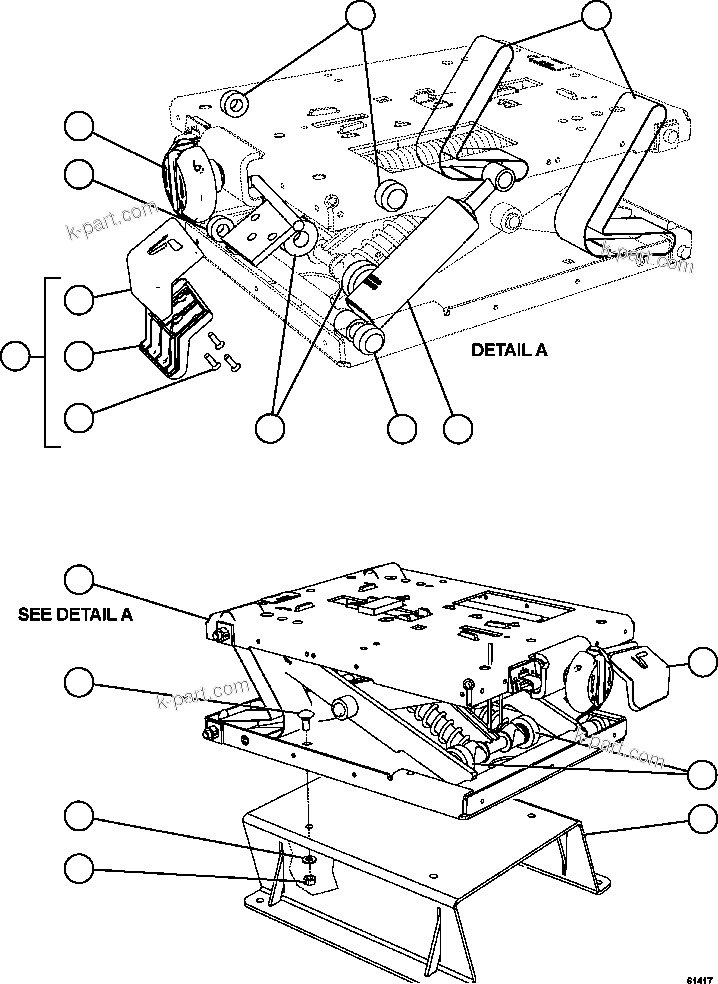Komatsu parts book diagram for AFE59-FF 930E-4 S/N A31624 & A31628  ANTELOPE COAL: PASSENGER SEAT ASSM 2/2      PC2550