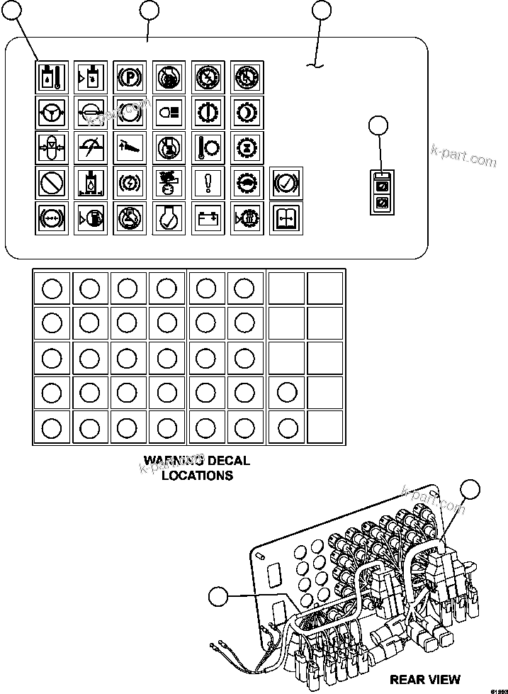 Komatsu parts book diagram for AFE59-FF 930E-4 S/N A31624 & A31628  ANTELOPE COAL: WARNING LIGHTS MODULE