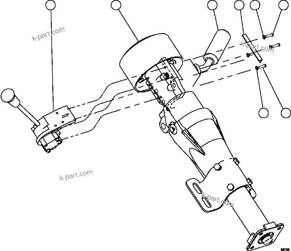 Komatsu parts book diagram for AFE59-FF 930E-4 S/N A31624 & A31628  ANTELOPE COAL: STEERING COLUMN & LEVER ASSEMBLY      XB8880