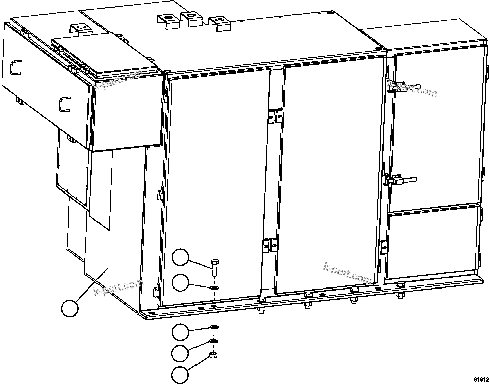 Komatsu parts book diagram for AFE59-FF 930E-4 S/N A31624 & A31628  ANTELOPE COAL: CONTROL CABINET INSTALLATION