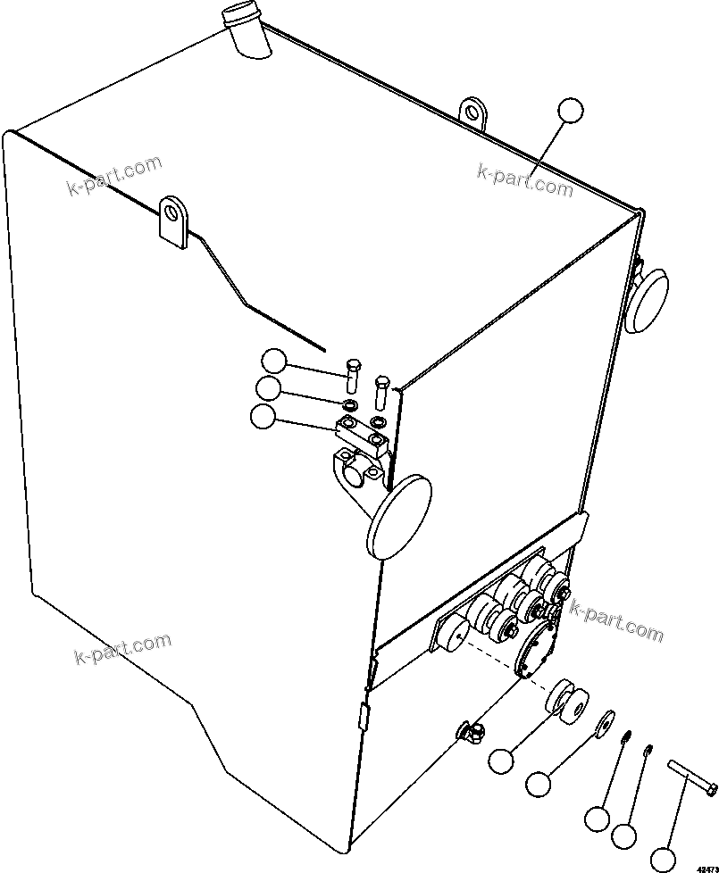 Komatsu parts book diagram for AFE59-FF 930E-4 S/N A31624 & A31628  ANTELOPE COAL: FUEL TANK MOUNTING