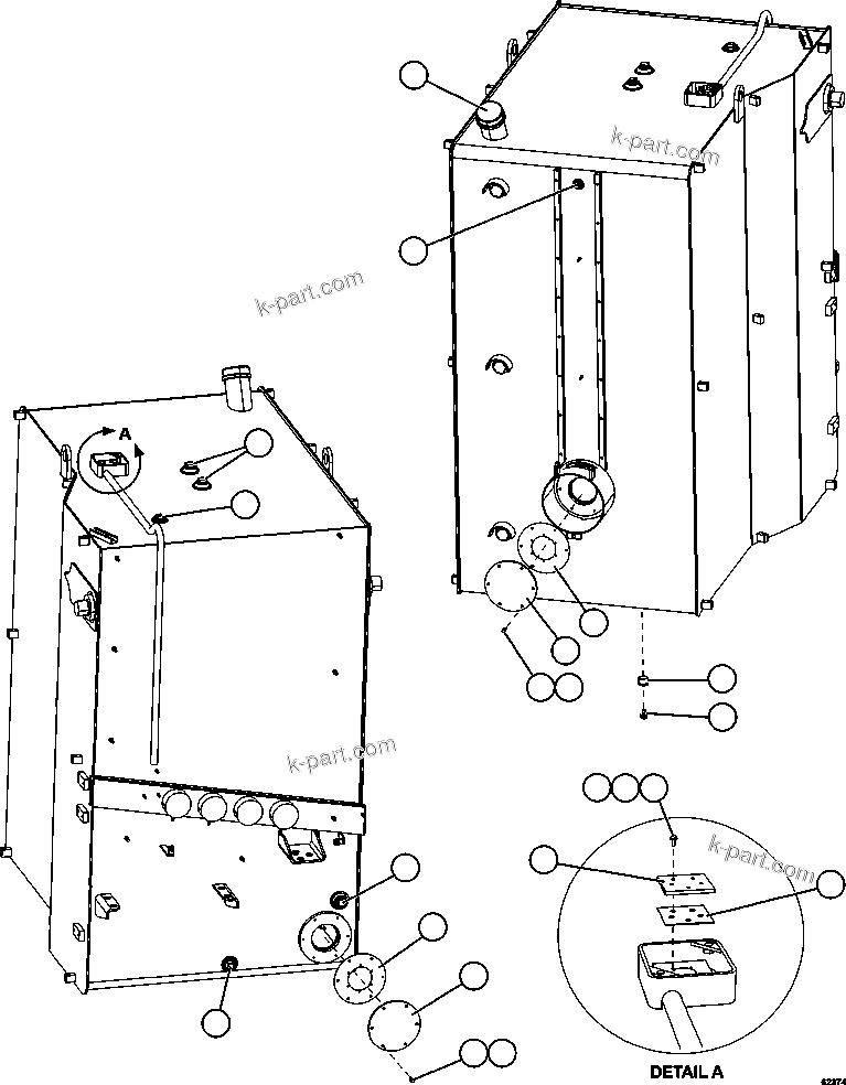 Komatsu parts book diagram for AFE59-FF 930E-4 S/N A31624 & A31628  ANTELOPE COAL: FUEL TANK